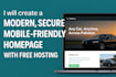 design a modern homepage with free hosting setup