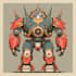 desing a unique mecha robot illustration