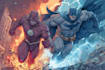 illustrate a superhero comic cover art