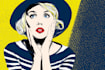 draw a retro pop art roy lichtenstein style