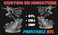 design and sculpt custom dnd miniature tabletop model and 3d printable stl files