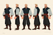 character turnarounds and reference sheets with cocept art