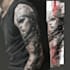 do premium trash polka design , sleeve tattoo