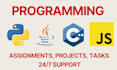 do coding assignment, projects and tasks in c, cpp, java, python, r, csharp, go