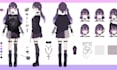 create 3d character sheet, reference sheet, character design, anime and vtuber
