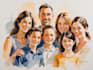 create a watercolor family portrait