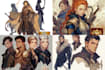 raw dnd character, fantasy character and dnd party
