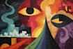 make magical abstract art, psychedelic, surrealism, cubism