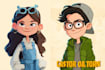design custom cartoon character, illustrations