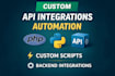 develop or fix complex PHP backend systems and API integrations