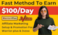 setup warriorplus, jvzoo, awin affiliate marketing funnel in 24 hours