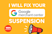 fix google merchant center suspension and misrepresentation