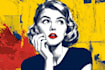 draw a retro pop art roy lichtenstein style