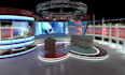 3d virtual studio set, stage booth, podium, 3d stage, 3d studio, 3d stage design