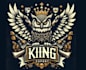 design vintage bird owl king logo