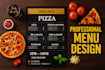 design professional restaurant and pizza menus