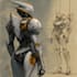 design futuristic mecha robots and pilots cyberpunk