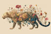 draw an animal and botanical illustration