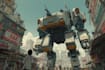 create anime style mecha robot illustrations