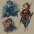 create scifi, fantasy, superhero character design