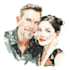 draw a watercolor couple portrait