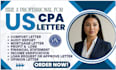 sign CPA letter,tax,loan application,estate planning,financial affidavit for you