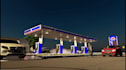 render modern commercial building, filling station, parking space, cgi rendering
