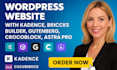wordpress website with kadence, bricks builder, gutenberg, crocoblock, astra pro