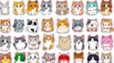 design cute animals emoticon, stickers, character, chibi