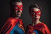 make superhero couple portrait