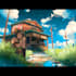 do cute cartoon or lofi anime illustrations, background