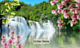 create meditation video with relaxing music and waterfall visuals