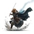illustrate full body dnd characters with weapons, armor