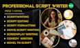 do moviescriptwriting, screenwriting, screenplay creation professionally