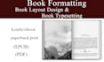 create book layout design, book formatting and typesetting