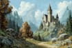 draw original watercolor landscape or architecture art