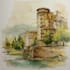 draw original watercolor landscape or architecture art