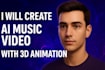 create ai music video with 3d animation, deep conceptual visuals with your face
