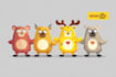 do cute animals, cute characters, cute cartoon mascot vector