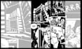 create gritty noir comic art with cinematic shadows