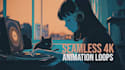 animate relaxing 80s style lofi animation loops