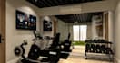 renovation contemporary golf room, green meadows,sports arena render, golf field
