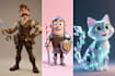 create pixar style cartoon character, mascot, ai art using midjourney ai