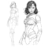 illustrate superhero characters with dynamic action poses