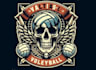 make vintage skull championship volleyball logo