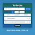 build a responsive to do list web app using HTML CSS js