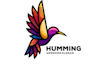 do wonderful flying hummingbird sky mascot logo design