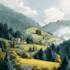 draw a watercolor landscape illustration