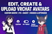 edit, create and upload your vrchat avatar, booth avatar
