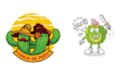 make esport cartoon cactus logo and vector  illustration